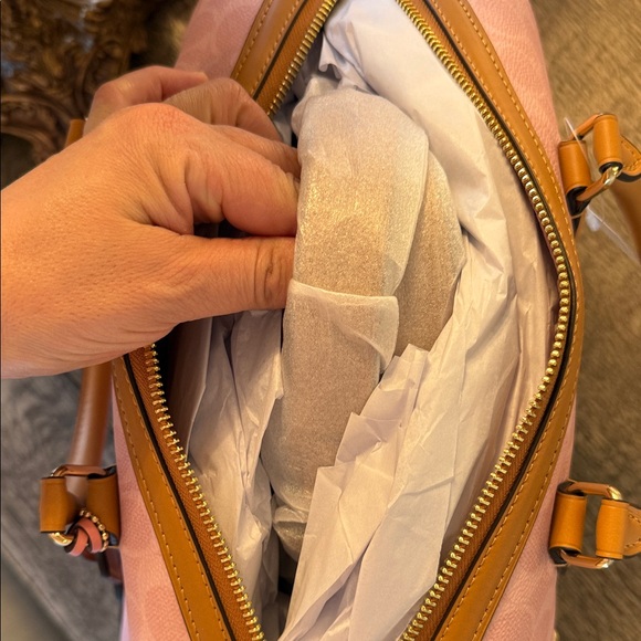 Coach Pink Signature Handbag Large Satchel Rowan Powder pink signature canvas - Picture 10 of 15